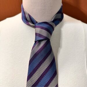 Egara Men’s Tie Silk Striped Multicolor Designer Necktie Classic Cravat Office